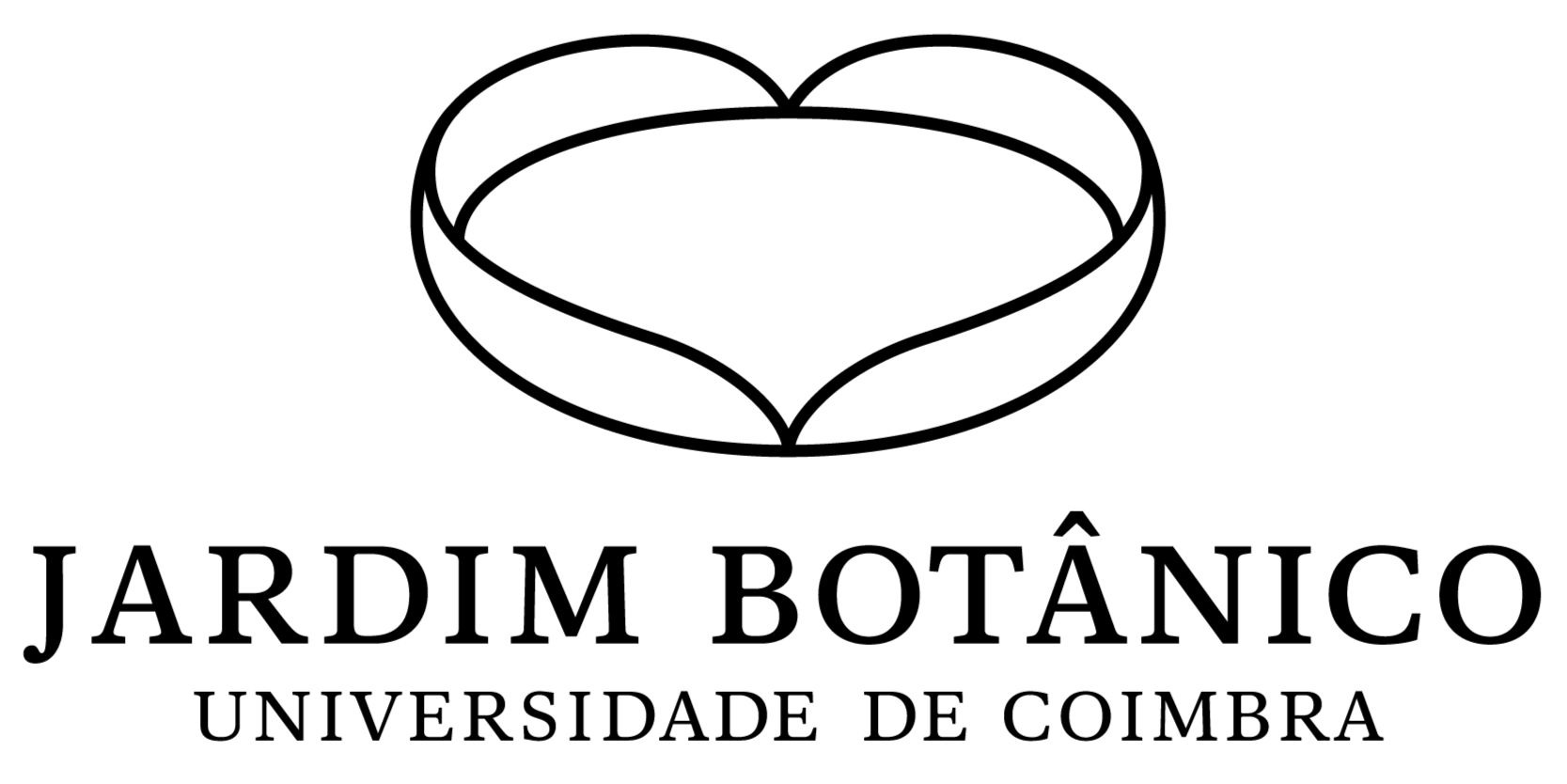 logotipo a preto e branco do Jardim Botânico da Universidade de Coimbra